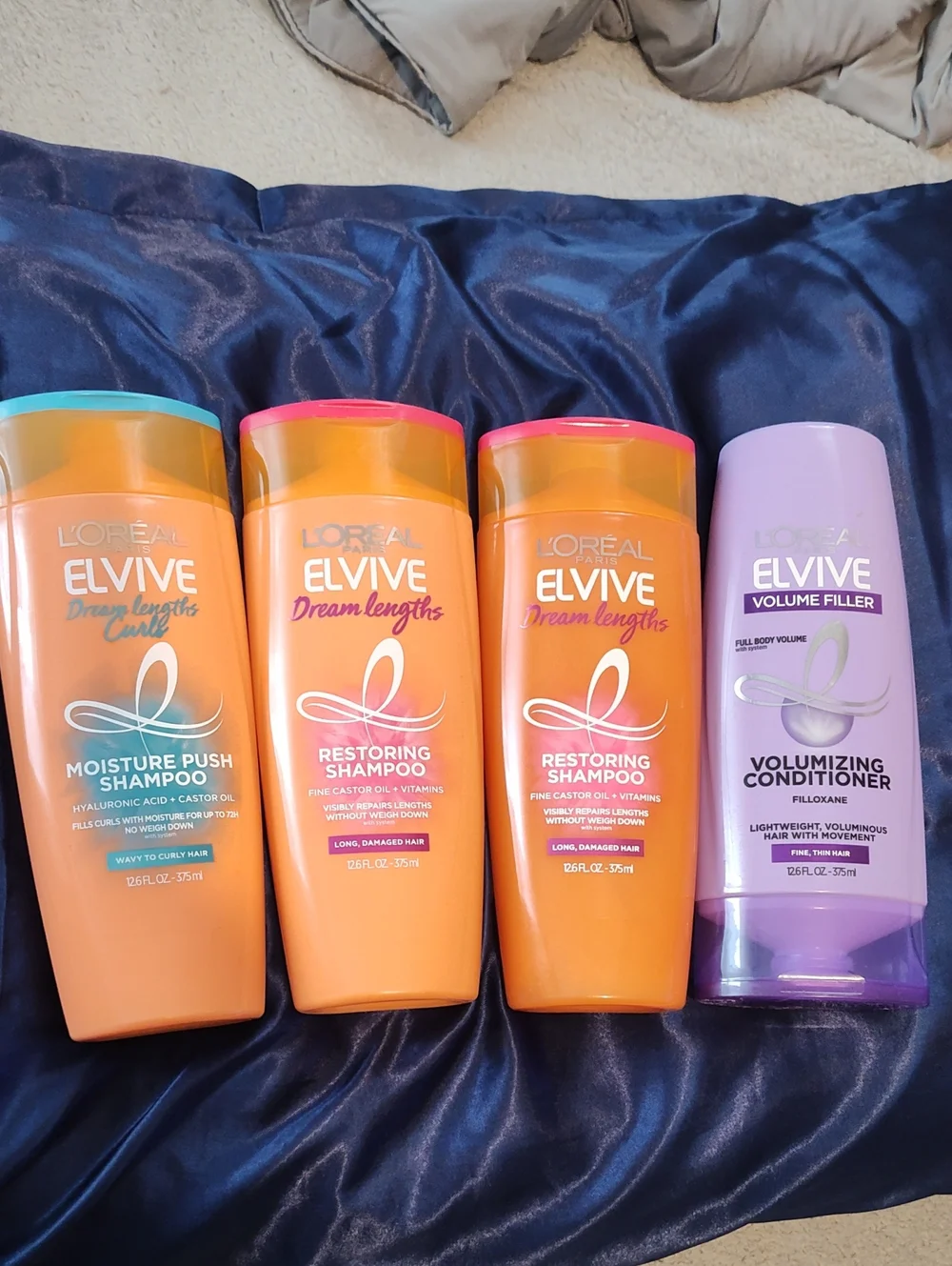 Bundle Elvive Dream Lengths Restoring & Moisture Hair Care - Orange & Purple